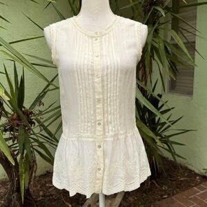 ZARA Sheer Sheer Button Down Top